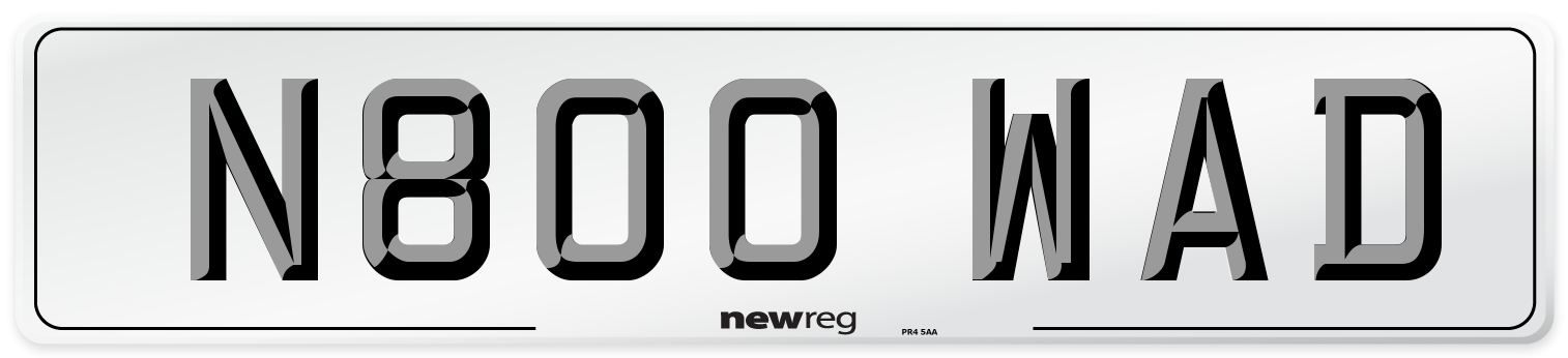 N800 WAD Number Plate from New Reg